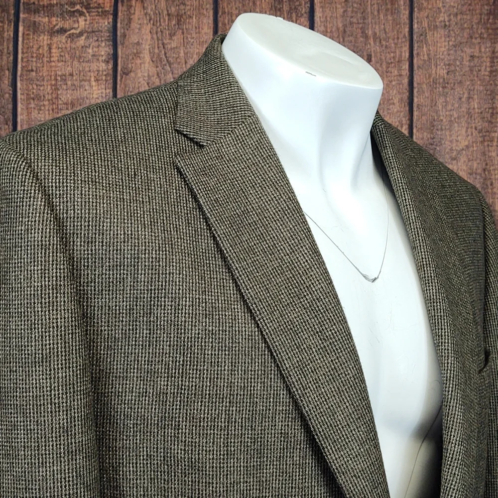 2 Button Light Brown Tweed Single Vent Blazer Excellent Condition